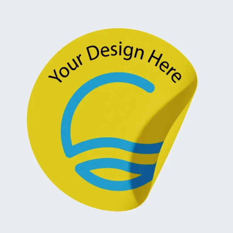 Licence disc sticker with a curled corner printed with Your Design Here