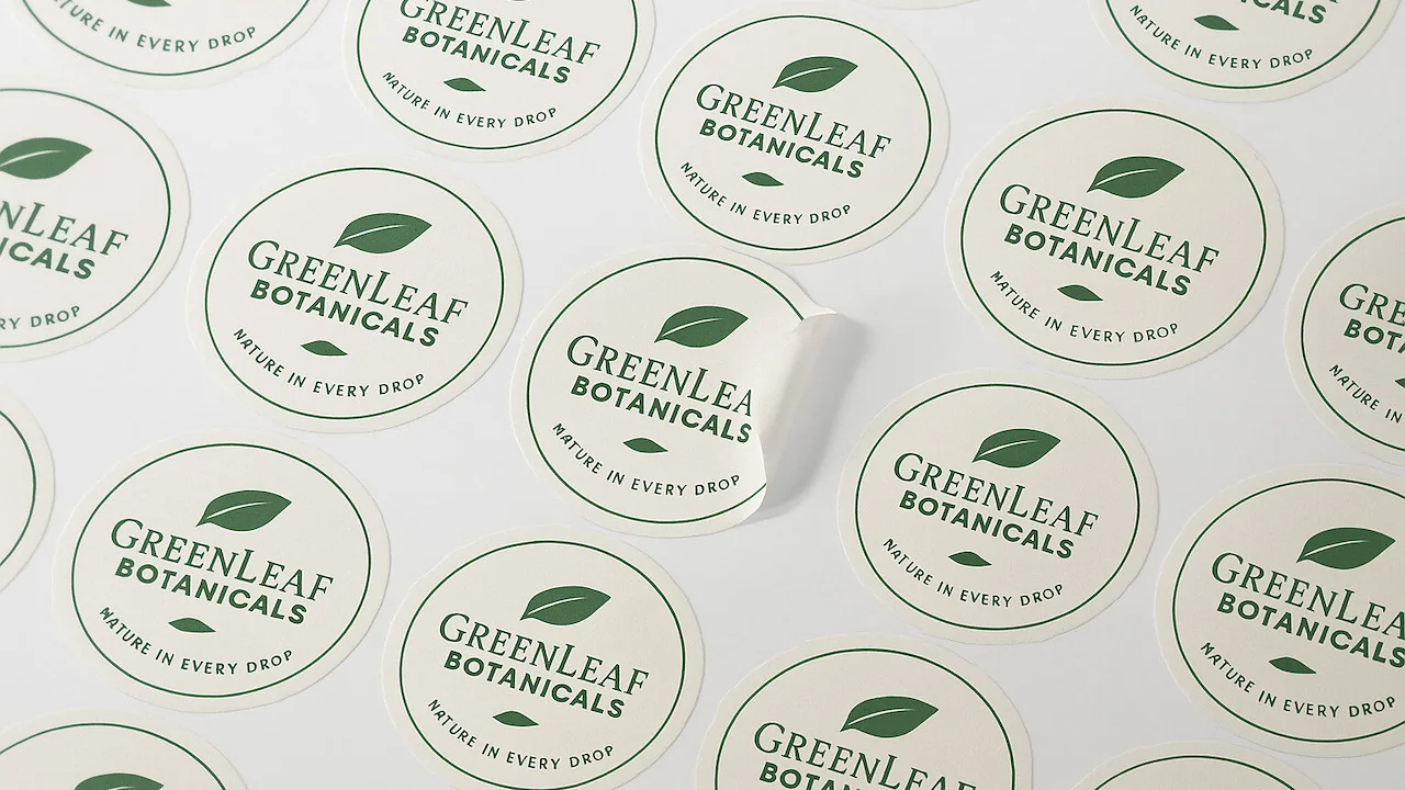 Sheet of round matte product labels in a matte vinyl finish